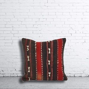 Turkish Kilim Pillowcase 16x16 inches, Handmade